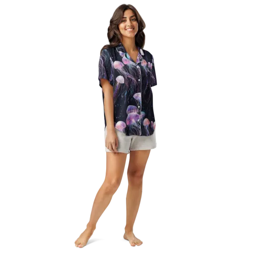 Luminous Drift on a Women's Short Sleeve Pajama Top