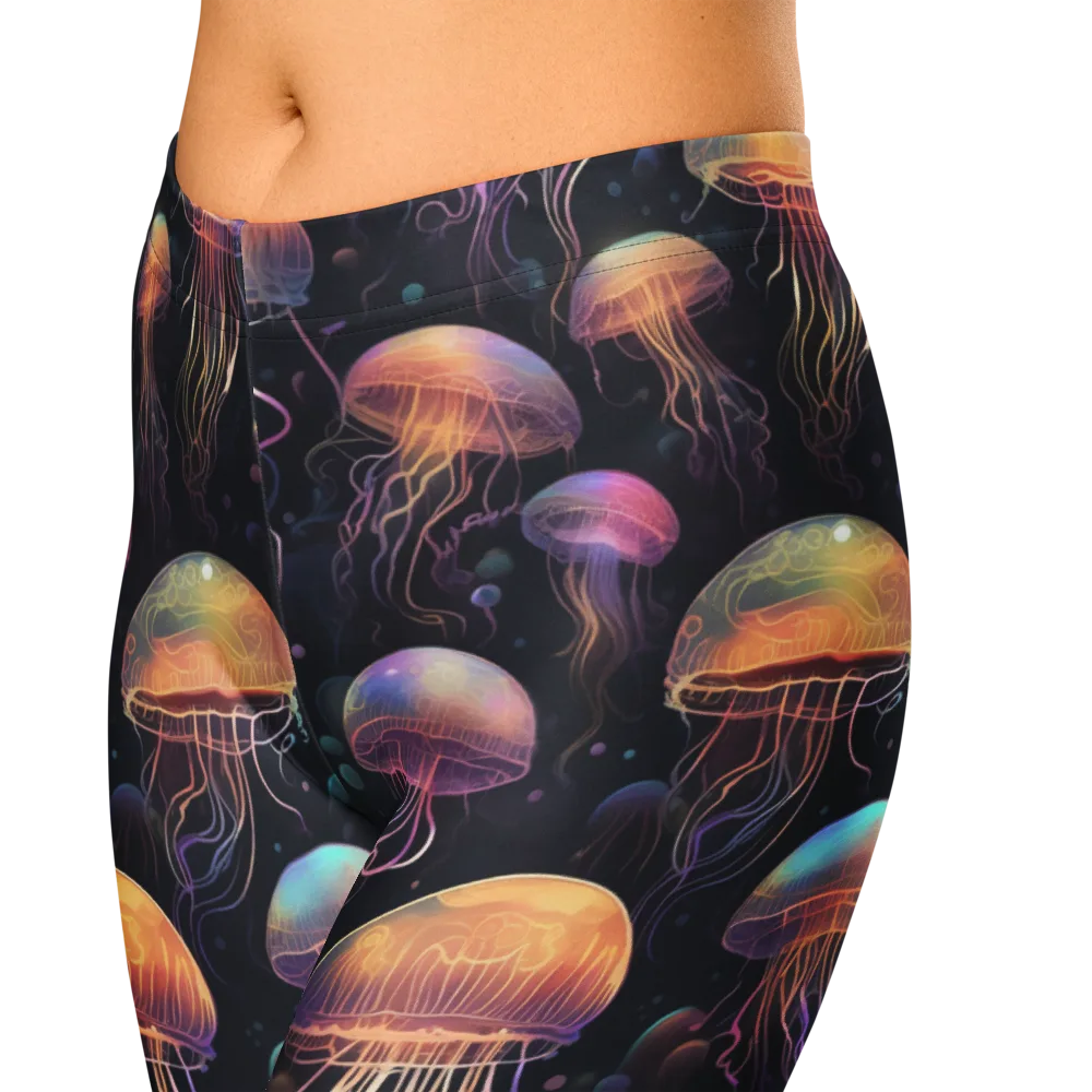 Neon Jelly Reverie on Capri Leggings — Zoomed-in