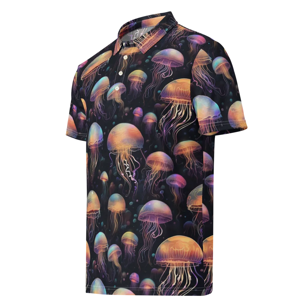 Neon Jelly Reverie on Men's Slim Fit Polo Shirt — Left Front
