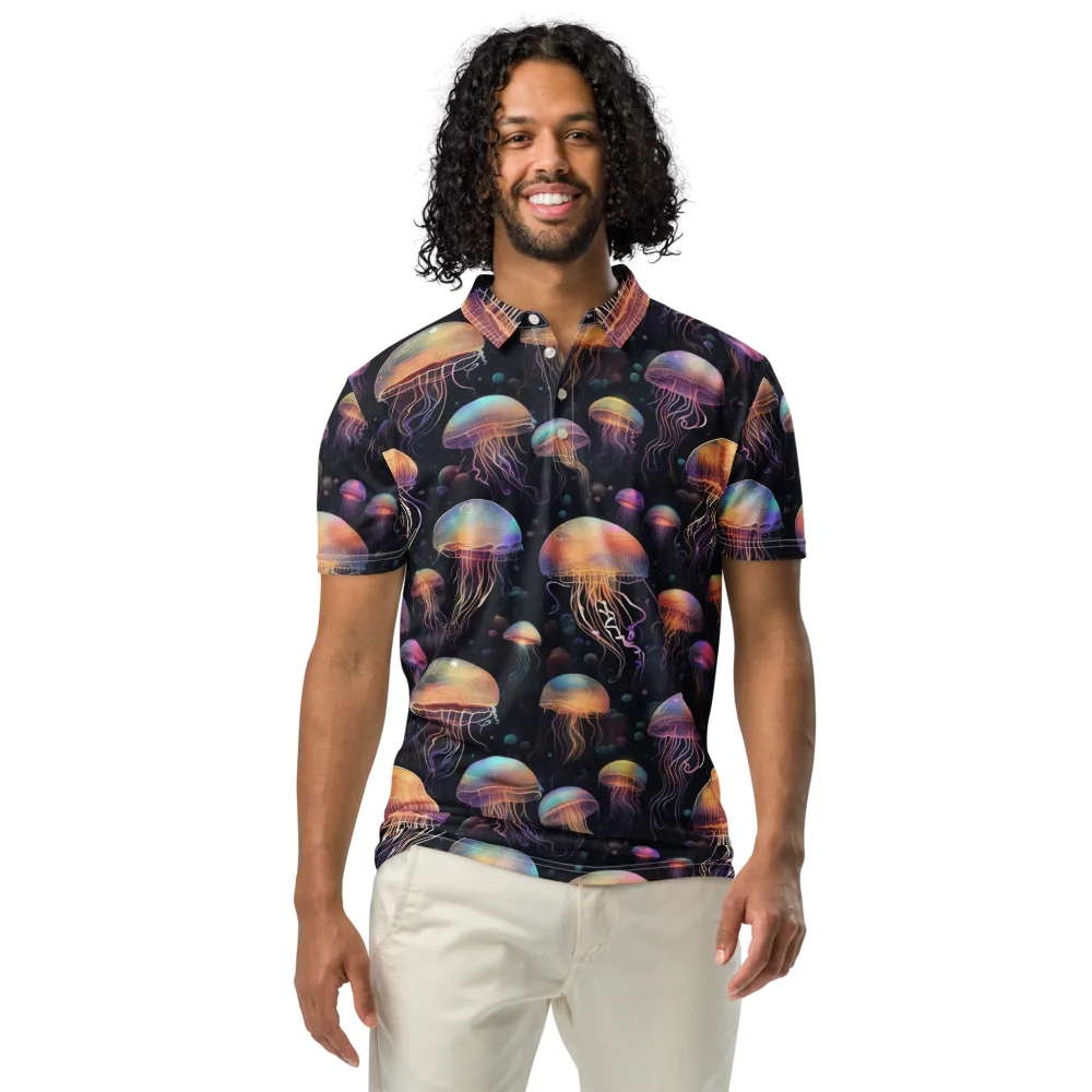 Neon Jelly Reverie on Men's Slim Fit Polo Shirt — Front