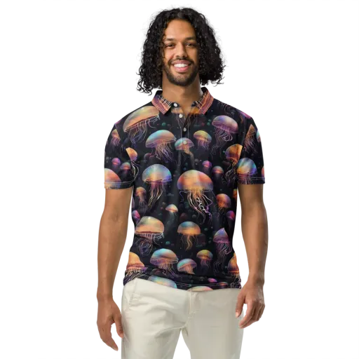 Neon Jelly Reverie on a Men's Slim Fit Polo Shirt