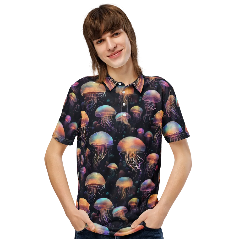 Neon Jelly Reverie on Men's Slim Fit Polo Shirt — Front