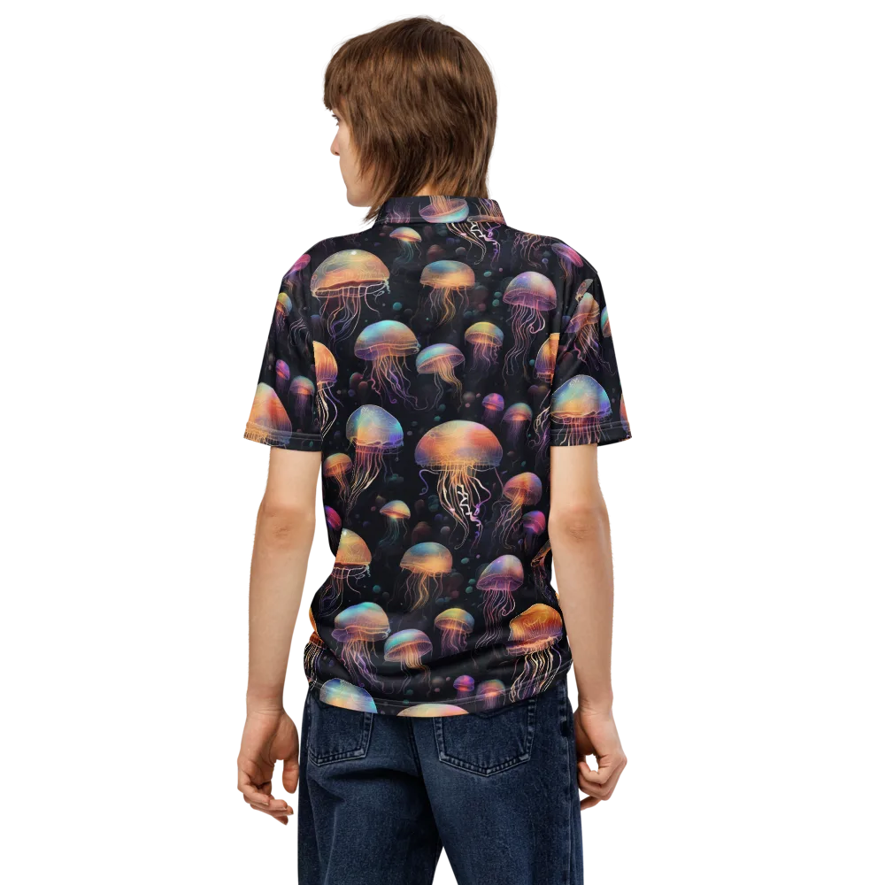 Neon Jelly Reverie on Men's Slim Fit Polo Shirt — Back