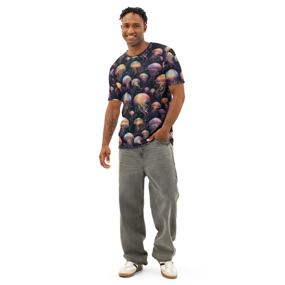 Neon Jelly Reverie on Men's Cotton Crew Neck T-Shirt — Front