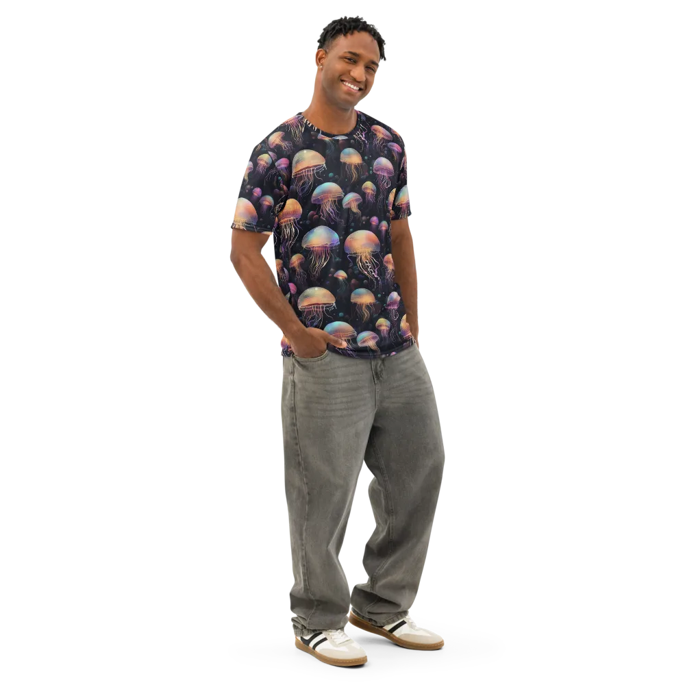 Neon Jelly Reverie on Men's Cotton Crew Neck T-Shirt — Right Front