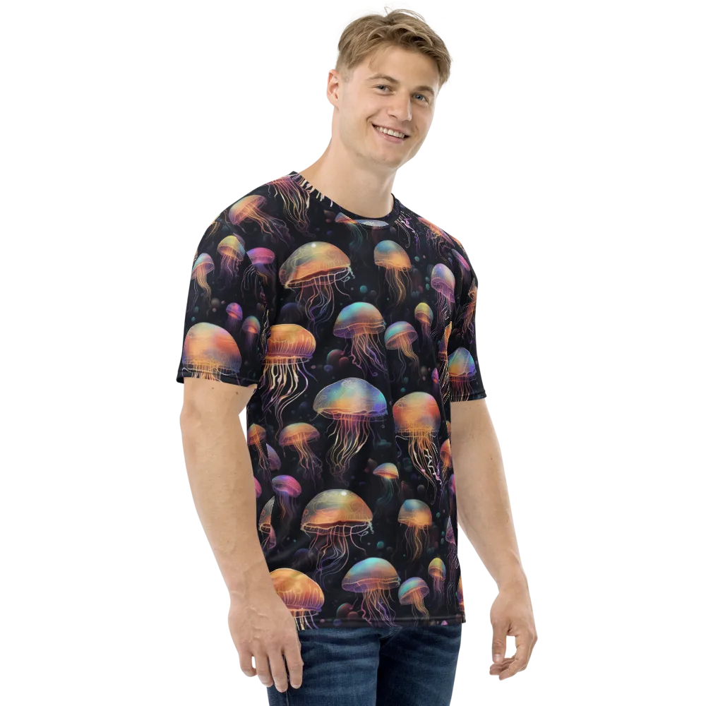 Neon Jelly Reverie on Men's Crew Neck T-Shirt — Right