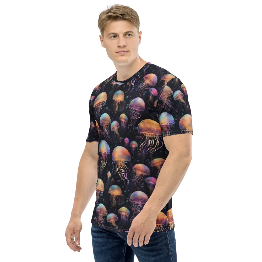 Neon Jelly Reverie on Men's Crew Neck T-Shirt — Left