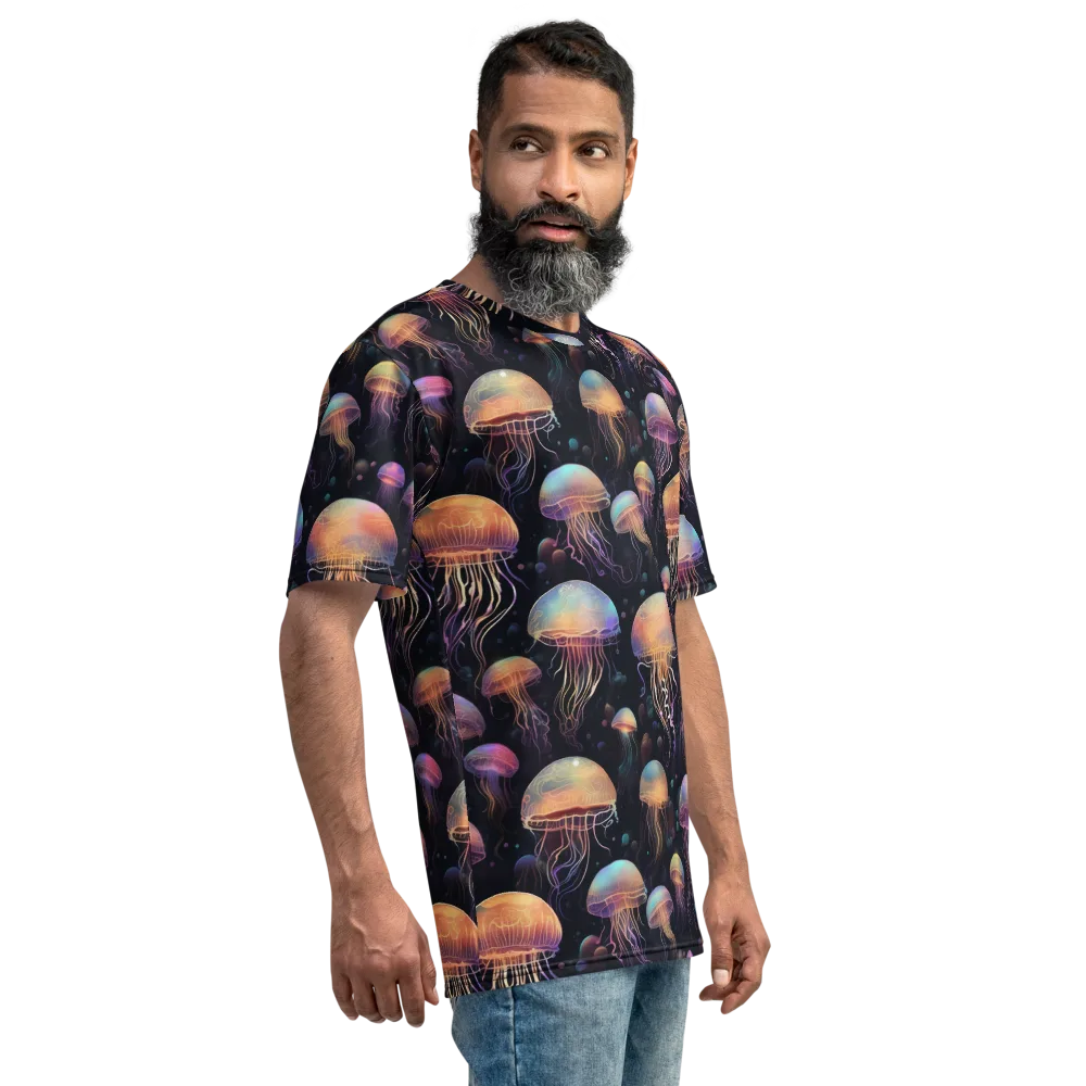 Neon Jelly Reverie on Men's Crew Neck T-Shirt — Right