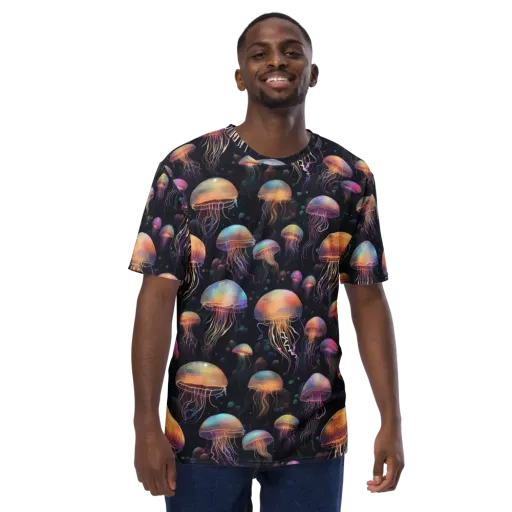 Neon Jelly Reverie on a Men's Crew Neck T-Shirt