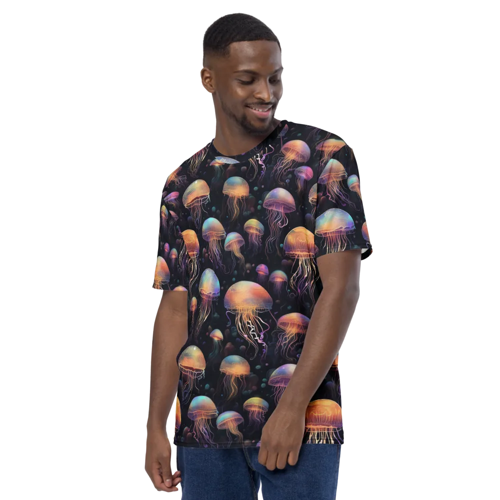 Neon Jelly Reverie on Men's Crew Neck T-Shirt — Left