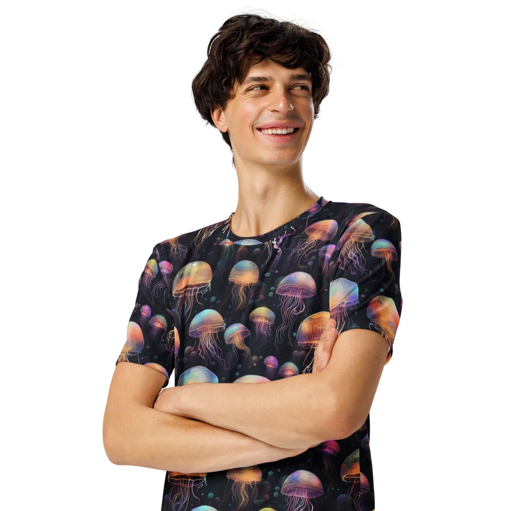 Neon Jelly Reverie on Men's Crew Neck T-Shirt — Left Front