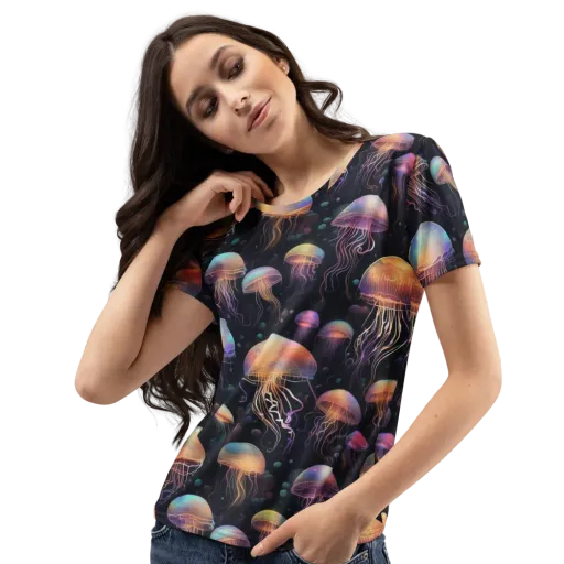 Neon Jelly Reverie on a Women's Crew Neck T-Shirt