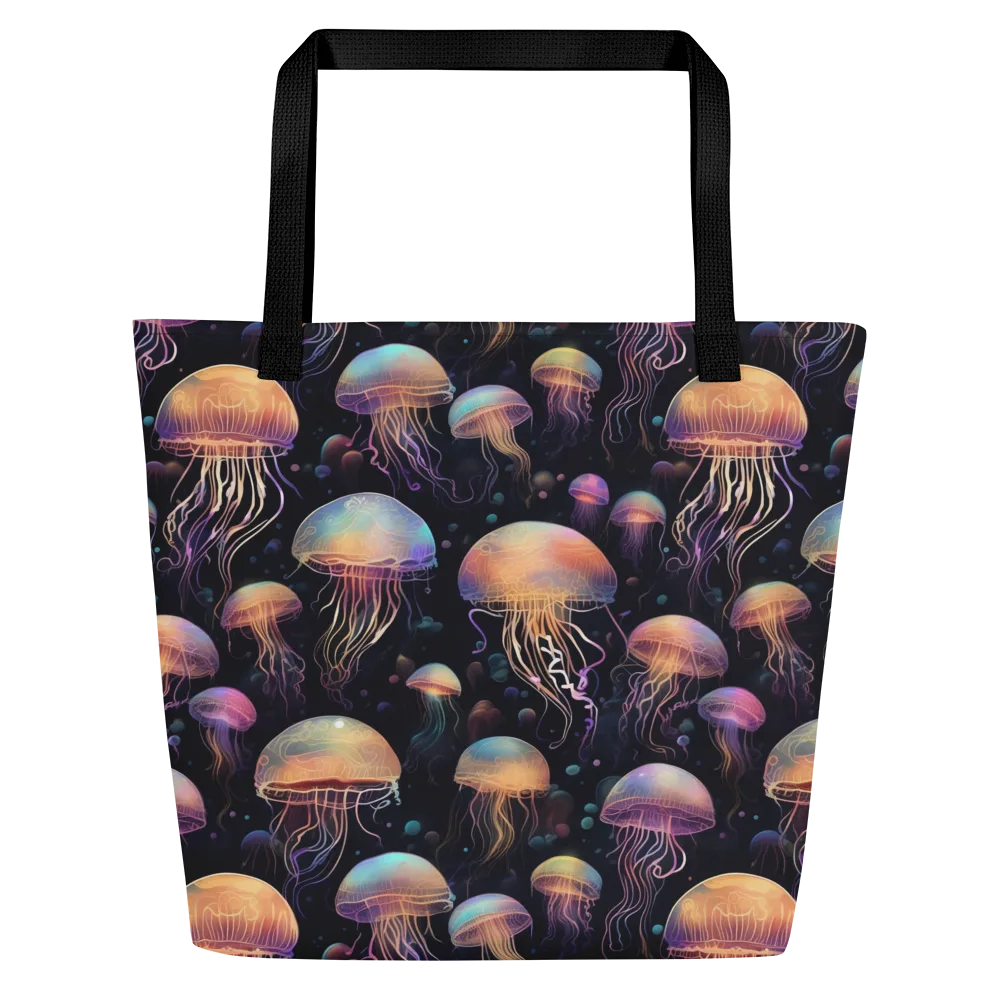 Neon Jelly Reverie on Large Tote Bag W/ Pocket — Front