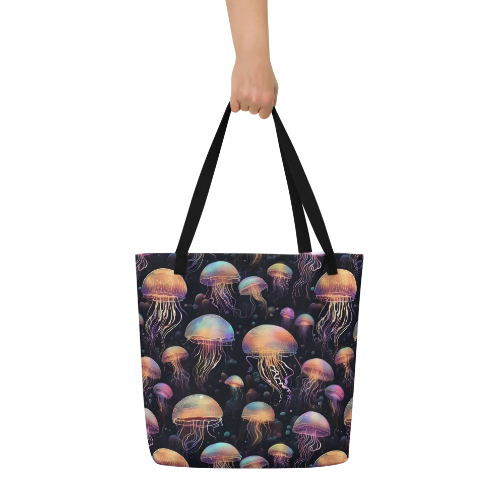 Neon Jelly Reverie on Large Tote Bag W/ Pocket — Front