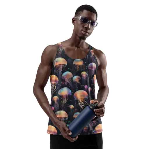 Neon Jelly Reverie on a Men's Tank Top