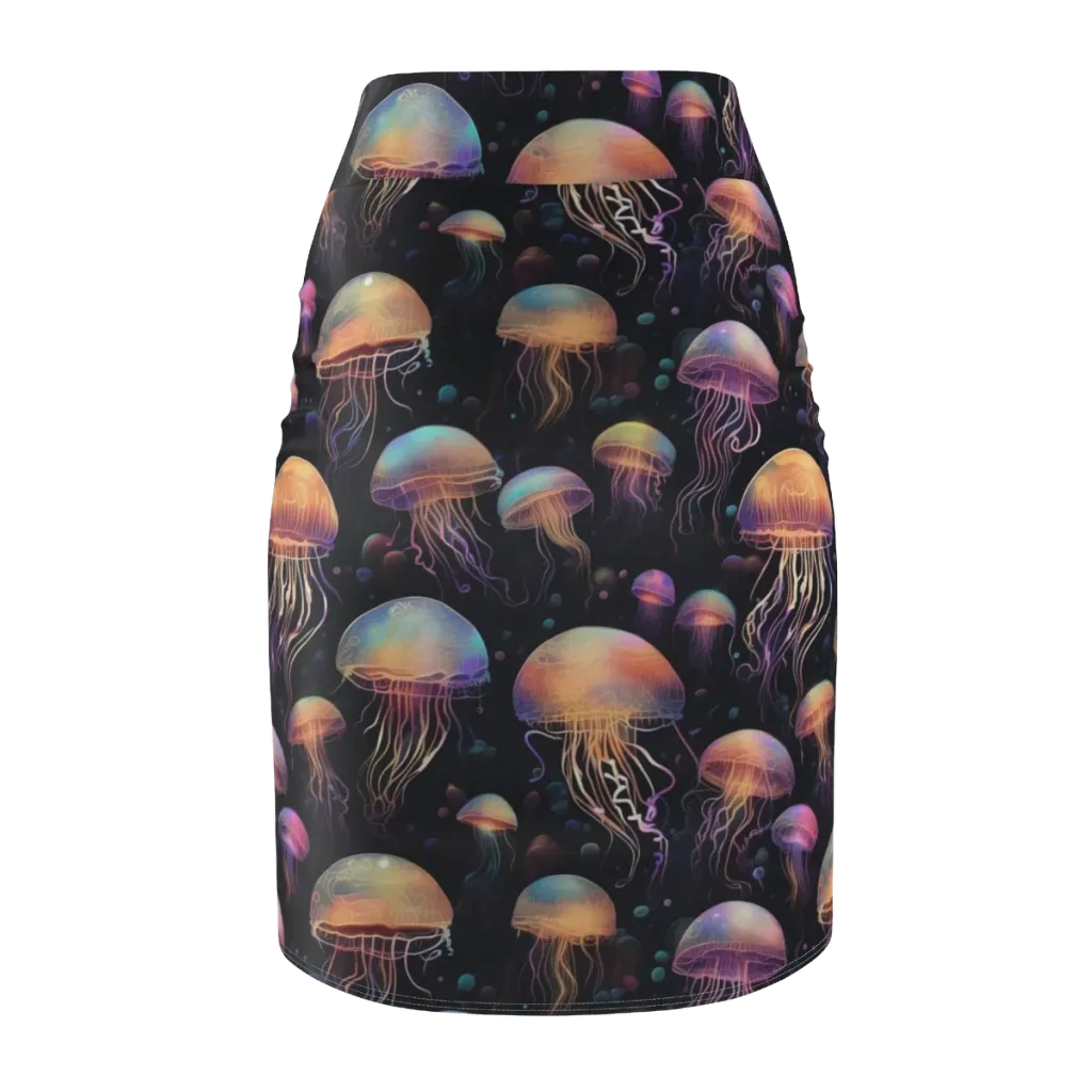 Neon Jelly Reverie on Pencil Skirt — Back