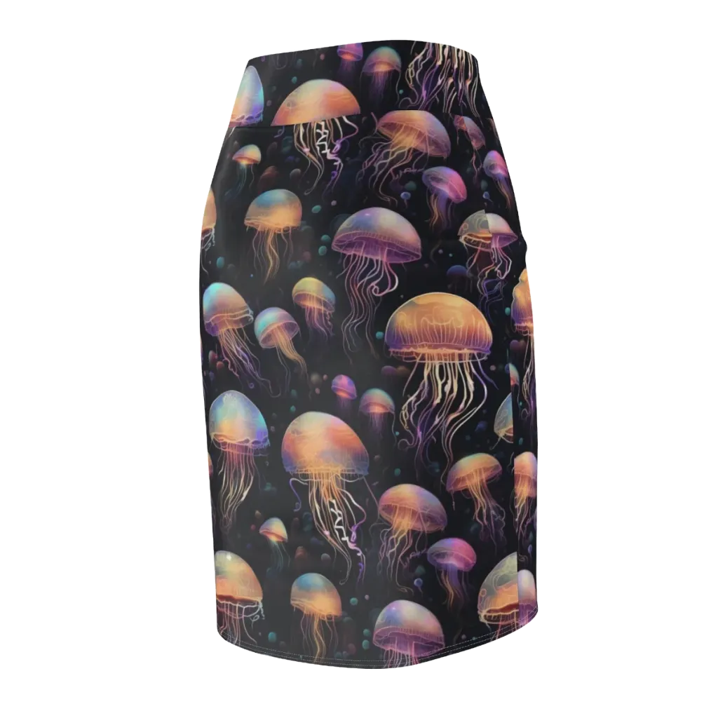 Neon Jelly Reverie on Pencil Skirt — Back Side