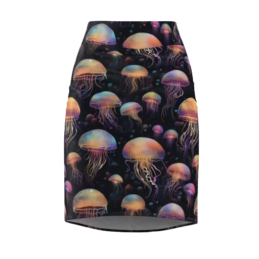 Neon Jelly Reverie on a Pencil Skirt
