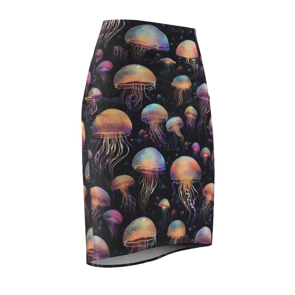 Neon Jelly Reverie on Pencil Skirt — Front Side