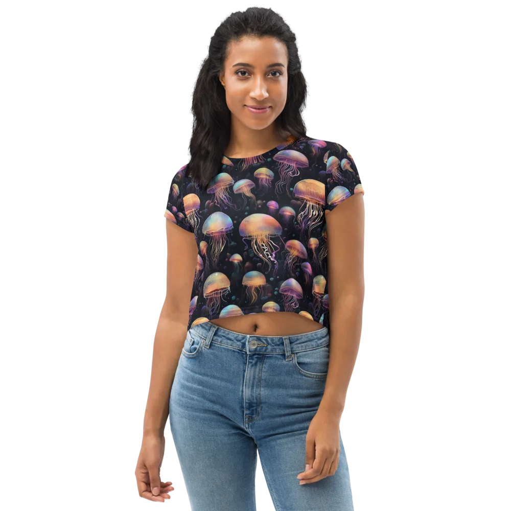 Neon Jelly Reverie on Crop Tee — Front