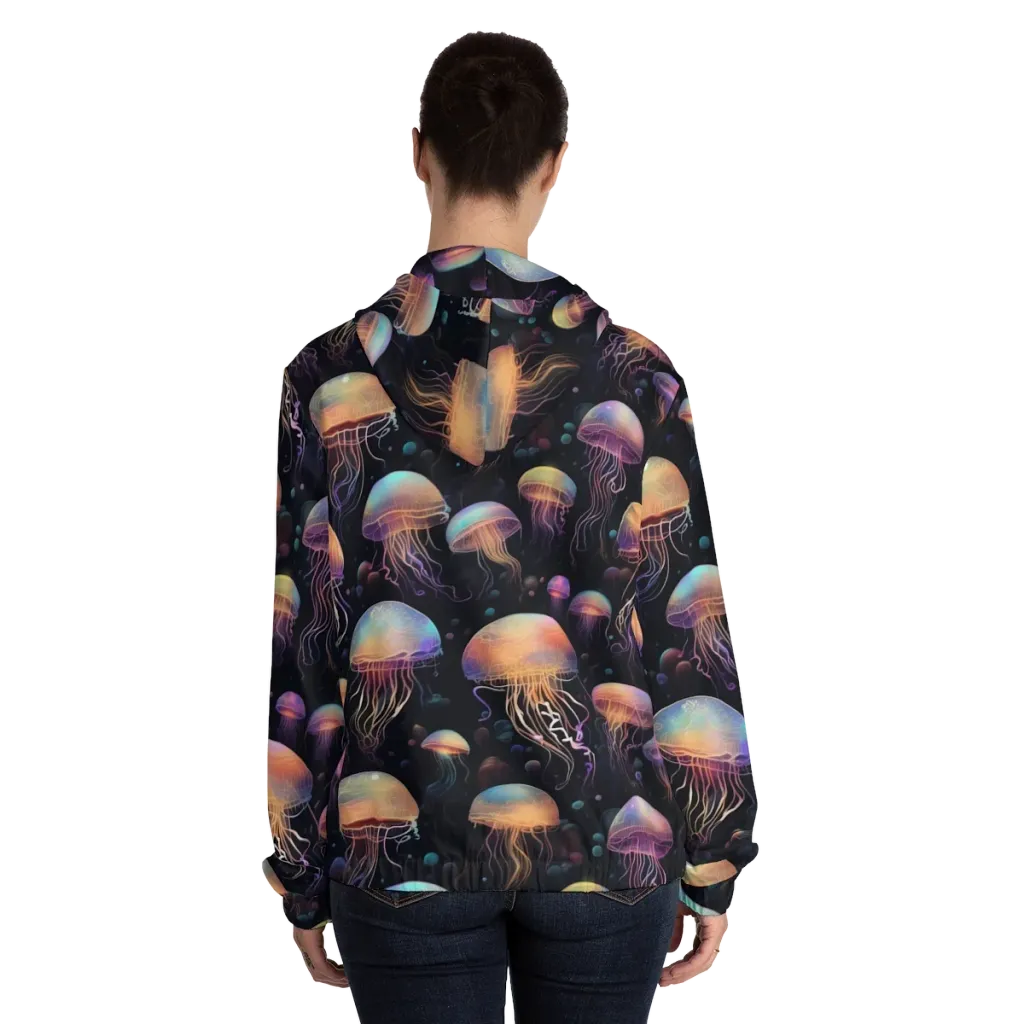 Neon Jelly Reverie on Women's Full-Zip Hoodie — Back On Person
