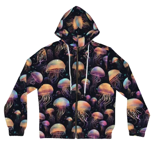 Neon Jelly Reverie on a Women's Full-Zip Hoodie