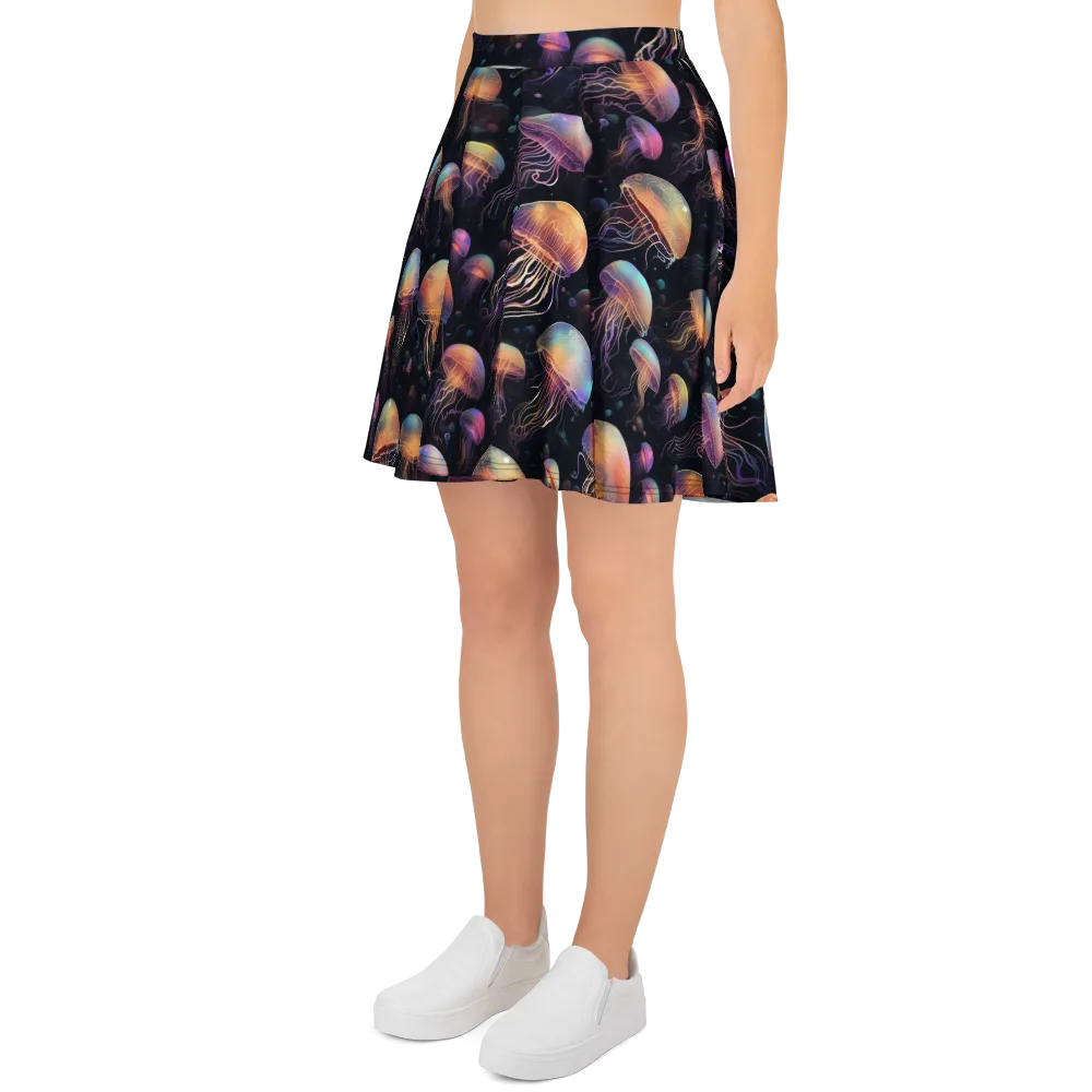 Neon Jelly Reverie on Skater Skirt — Left