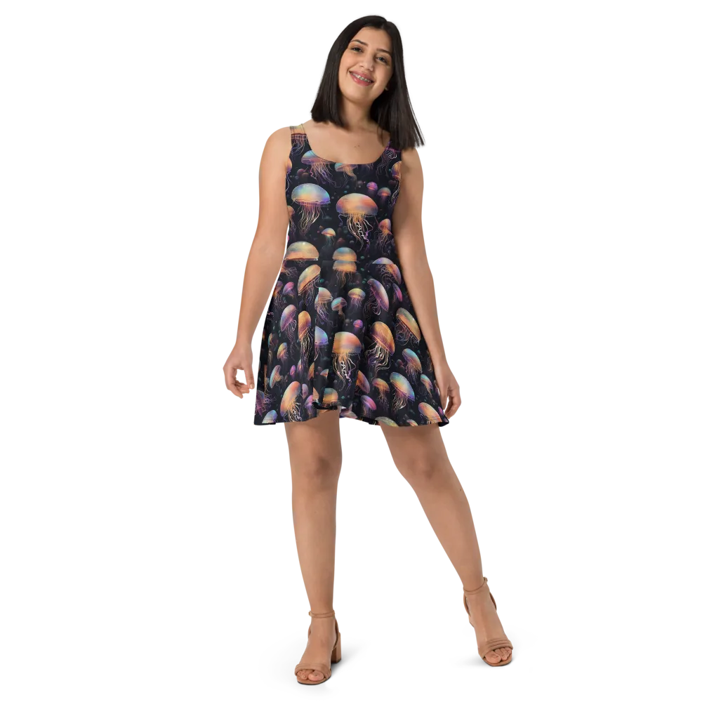 Neon Jelly Reverie on Skater Dress — Front