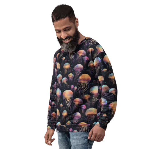Neon Jelly Reverie on a Sweatshirt