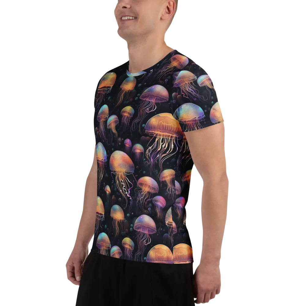 Neon Jelly Reverie on Men's Athletic T-Shirt — Left