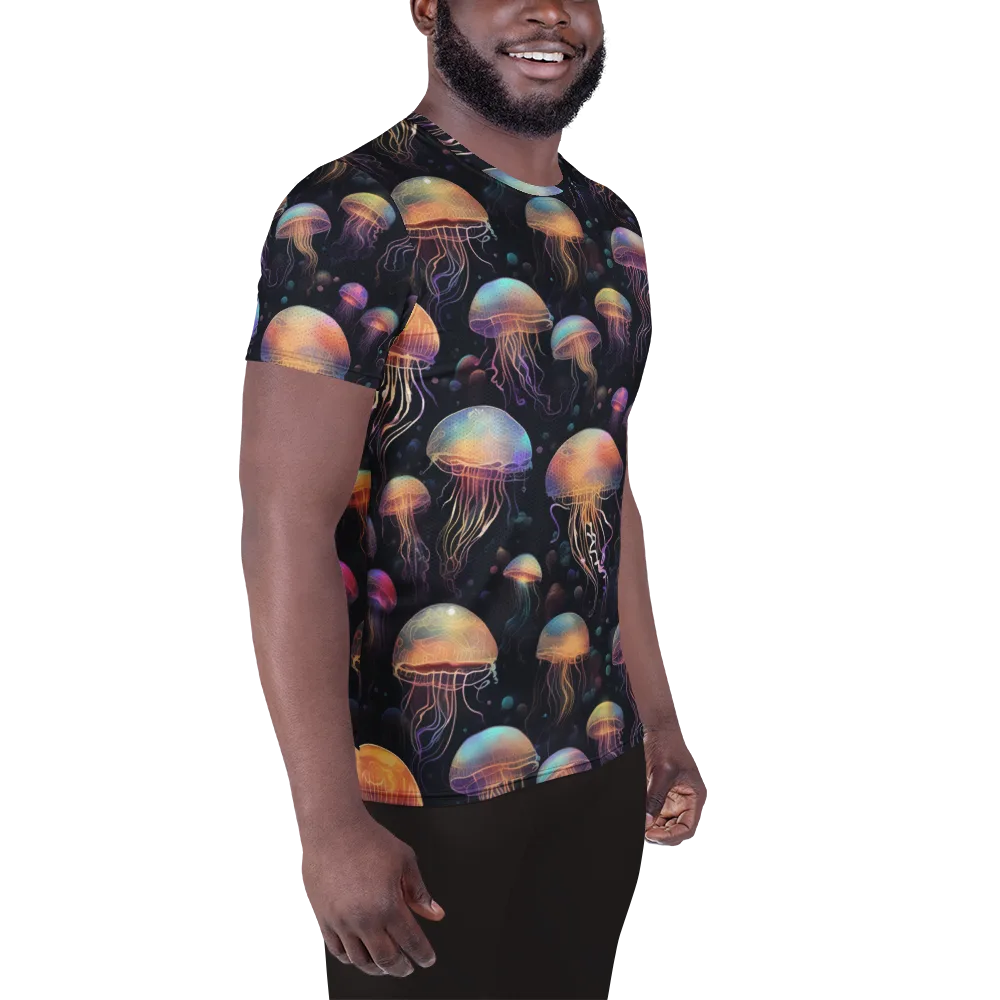 Neon Jelly Reverie on Men's Athletic T-Shirt — Right