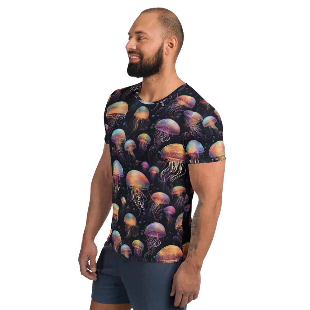 Neon Jelly Reverie on Men's Athletic T-Shirt — Left