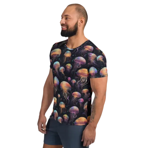 Neon Jelly Reverie on a Men's Athletic T-Shirt