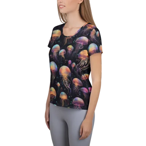 Neon Jelly Reverie on a Women's Athletic T-Shirt