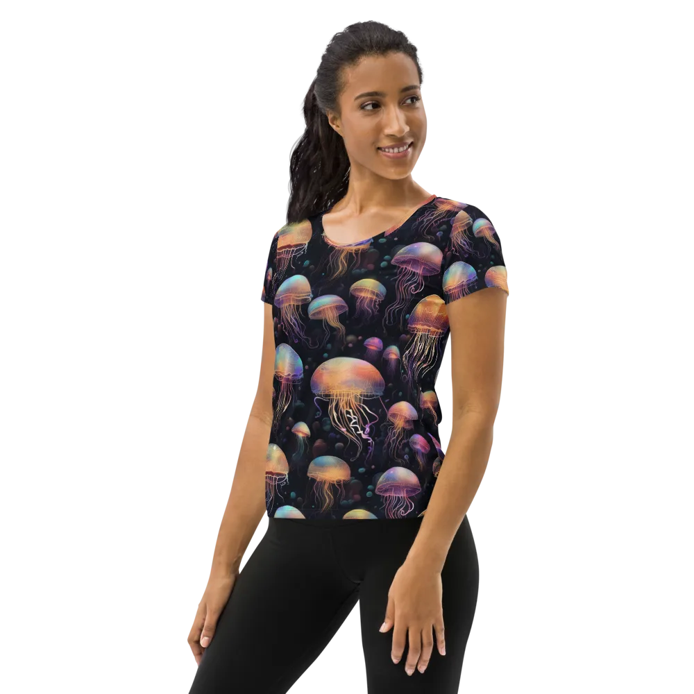 Neon Jelly Reverie on Women's Athletic T-Shirt — Left
