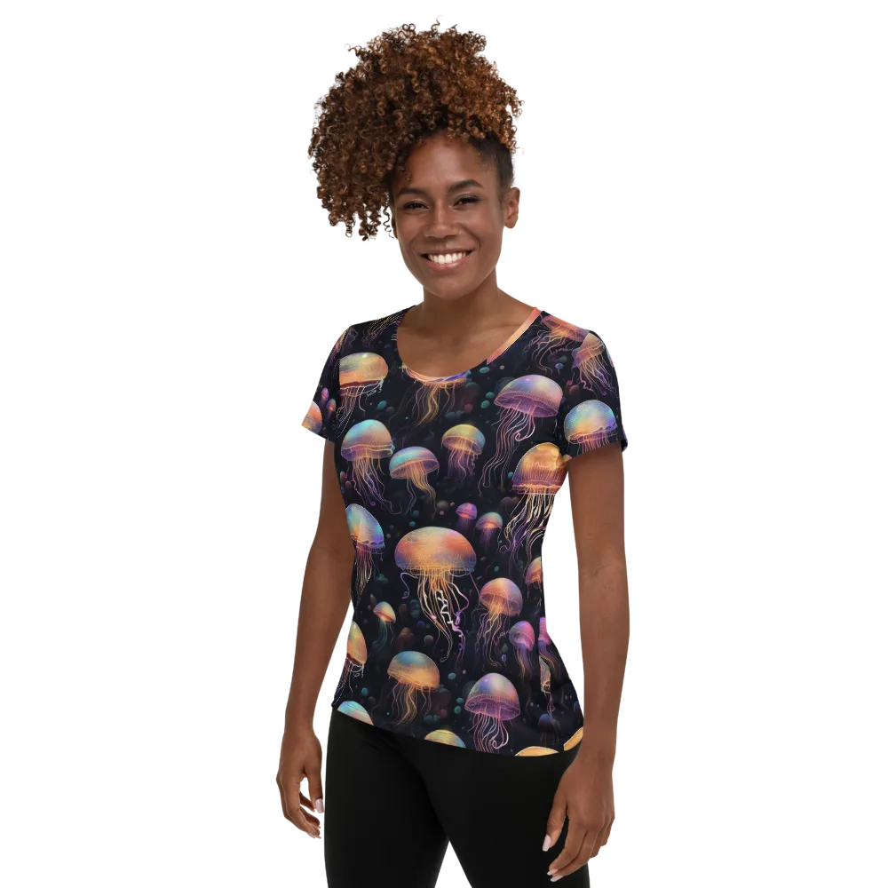 Neon Jelly Reverie on Women's Athletic T-Shirt — Left