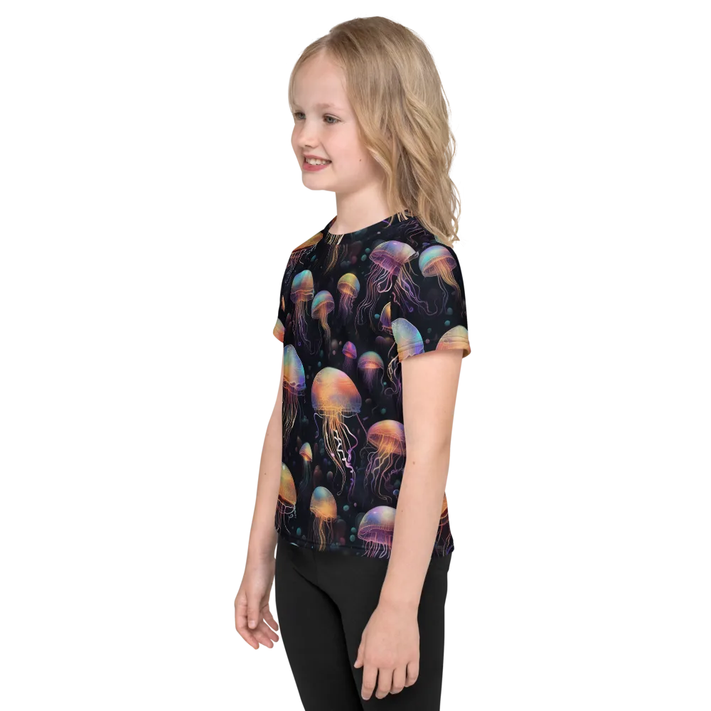 Neon Jelly Reverie on Kids Crew Neck T-Shirt — Left