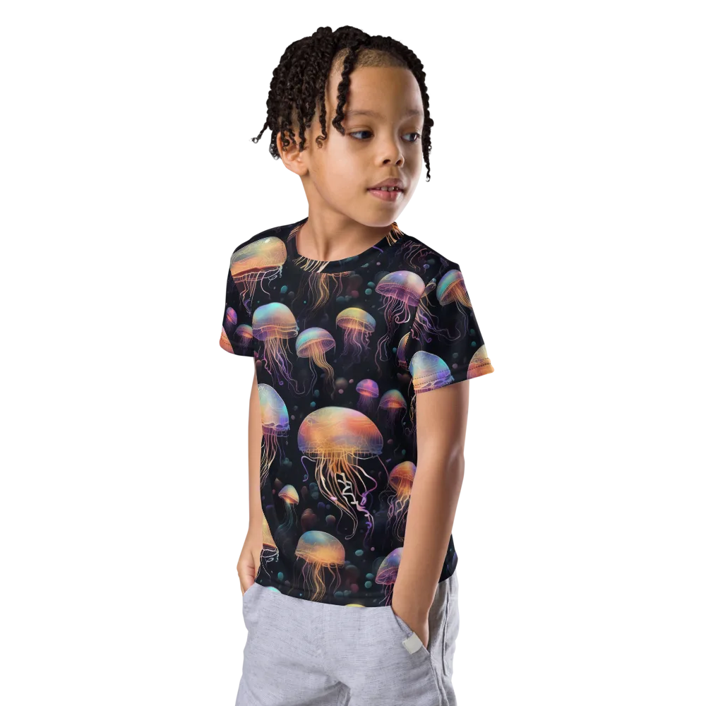 Neon Jelly Reverie on Kids Crew Neck T-Shirt — Left Front