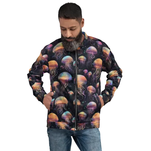 Neon Jelly Reverie on a Bomber Jacket
