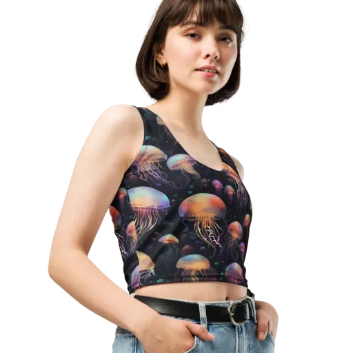 Neon Jelly Reverie on a Crop Top