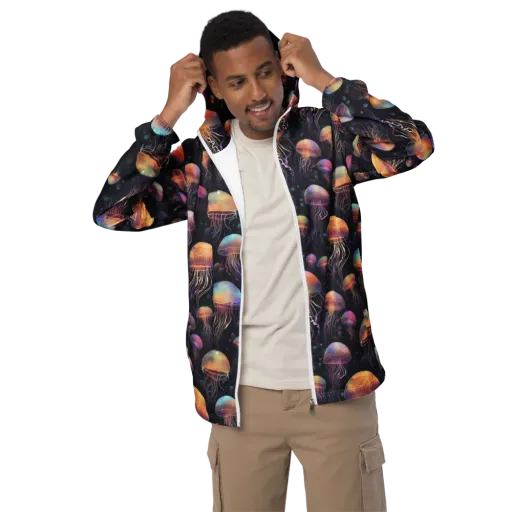 Neon Jelly Reverie on a Men's Windbreaker