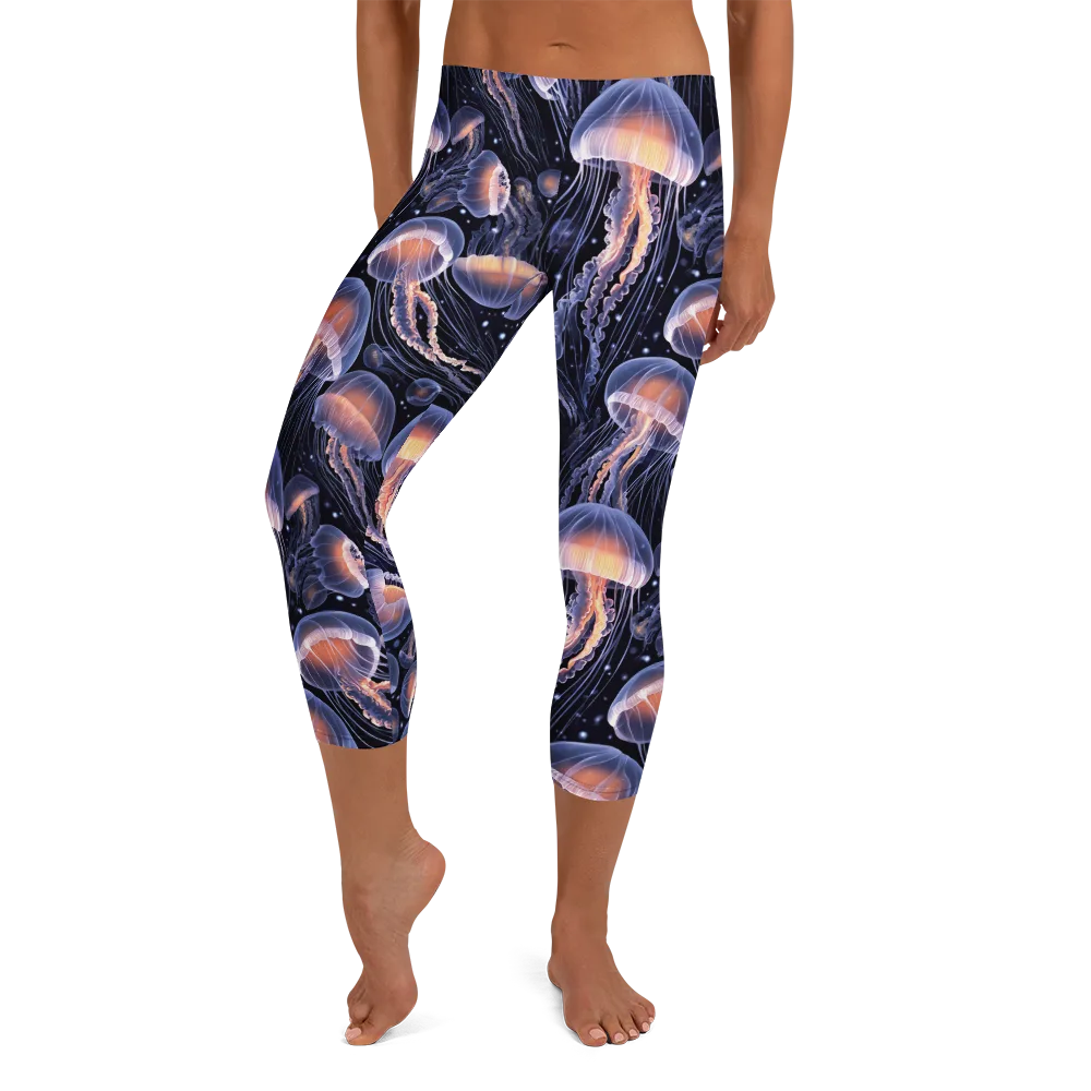 Bioluminescent Ballet on Capri Leggings — Front