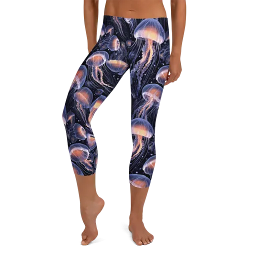 Bioluminescent Ballet on a Capri Leggings
