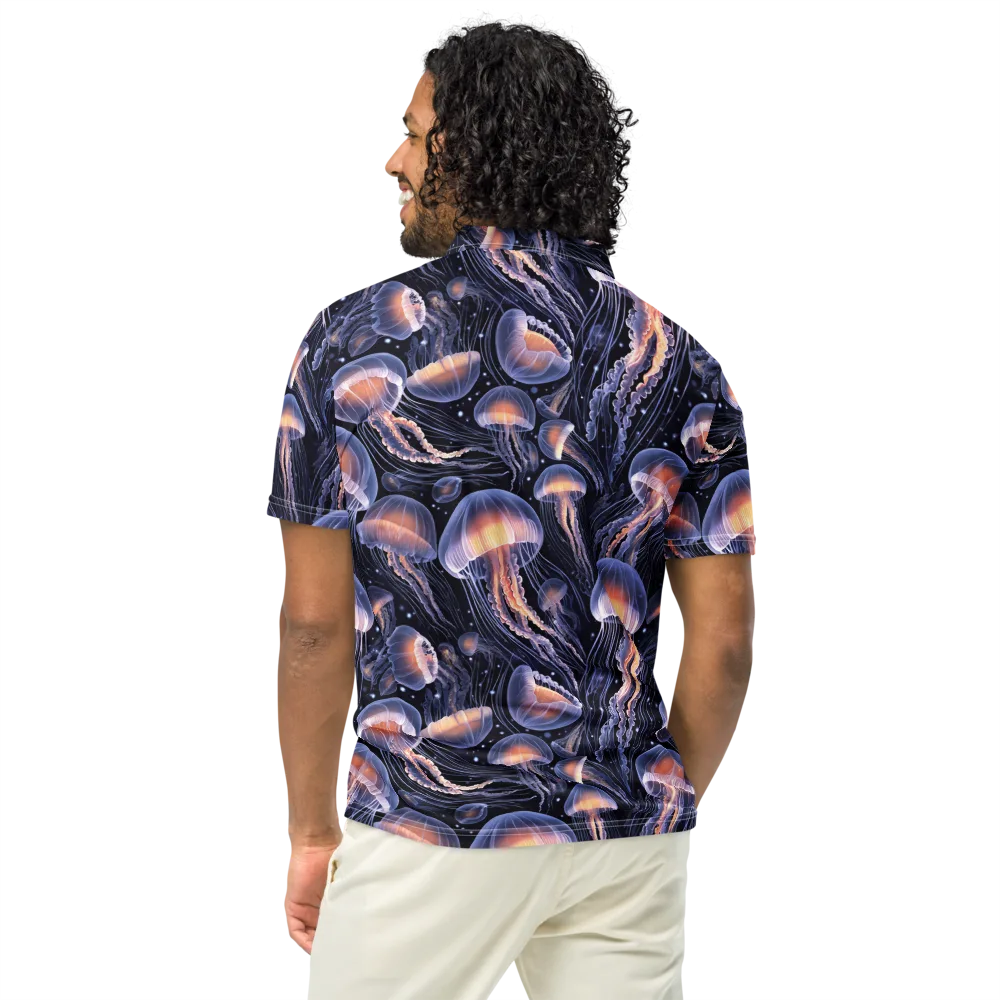 Bioluminescent Ballet on Men's Slim Fit Polo Shirt — Back