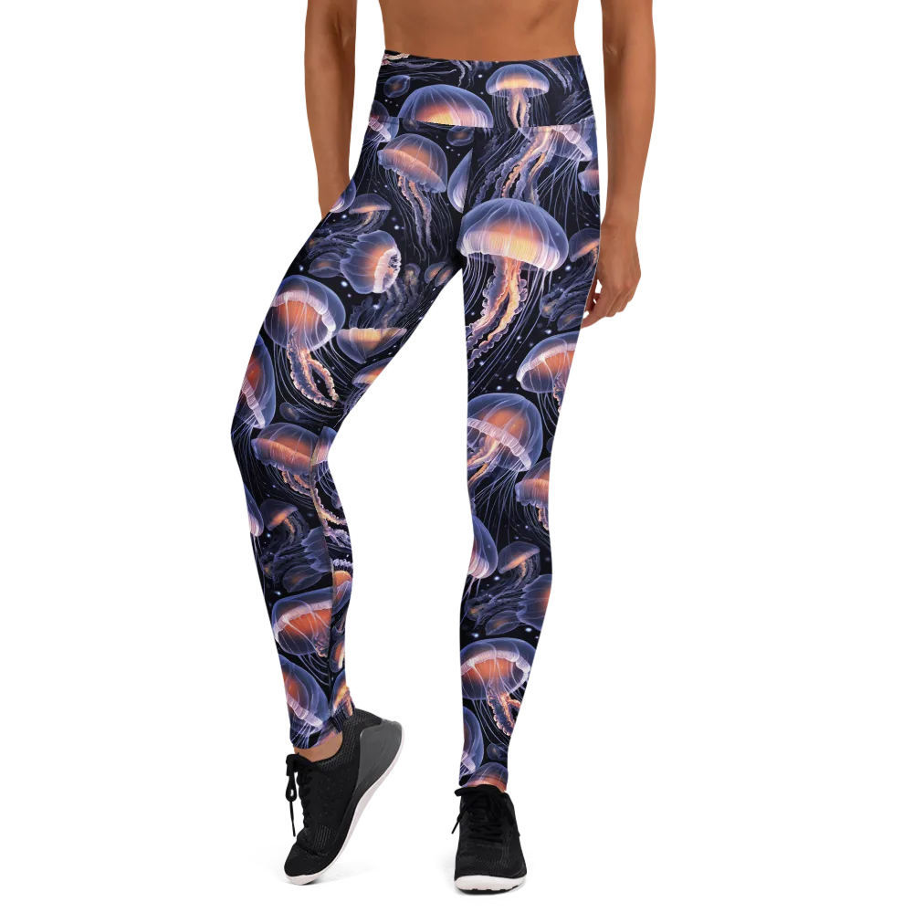 Bioluminescent Ballet on Yoga Leggings — Front