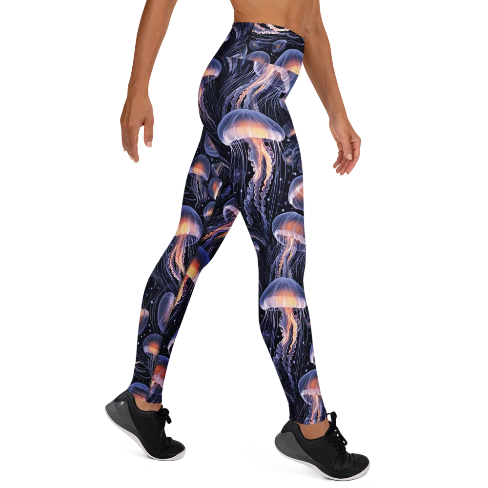 Bioluminescent Ballet on Yoga Leggings — Right