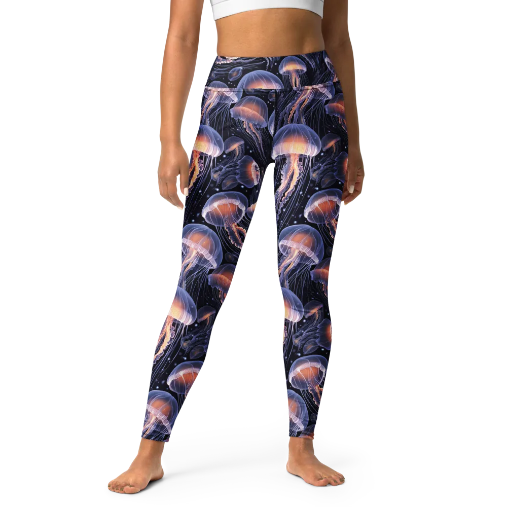 Bioluminescent Ballet on Yoga Leggings — Front