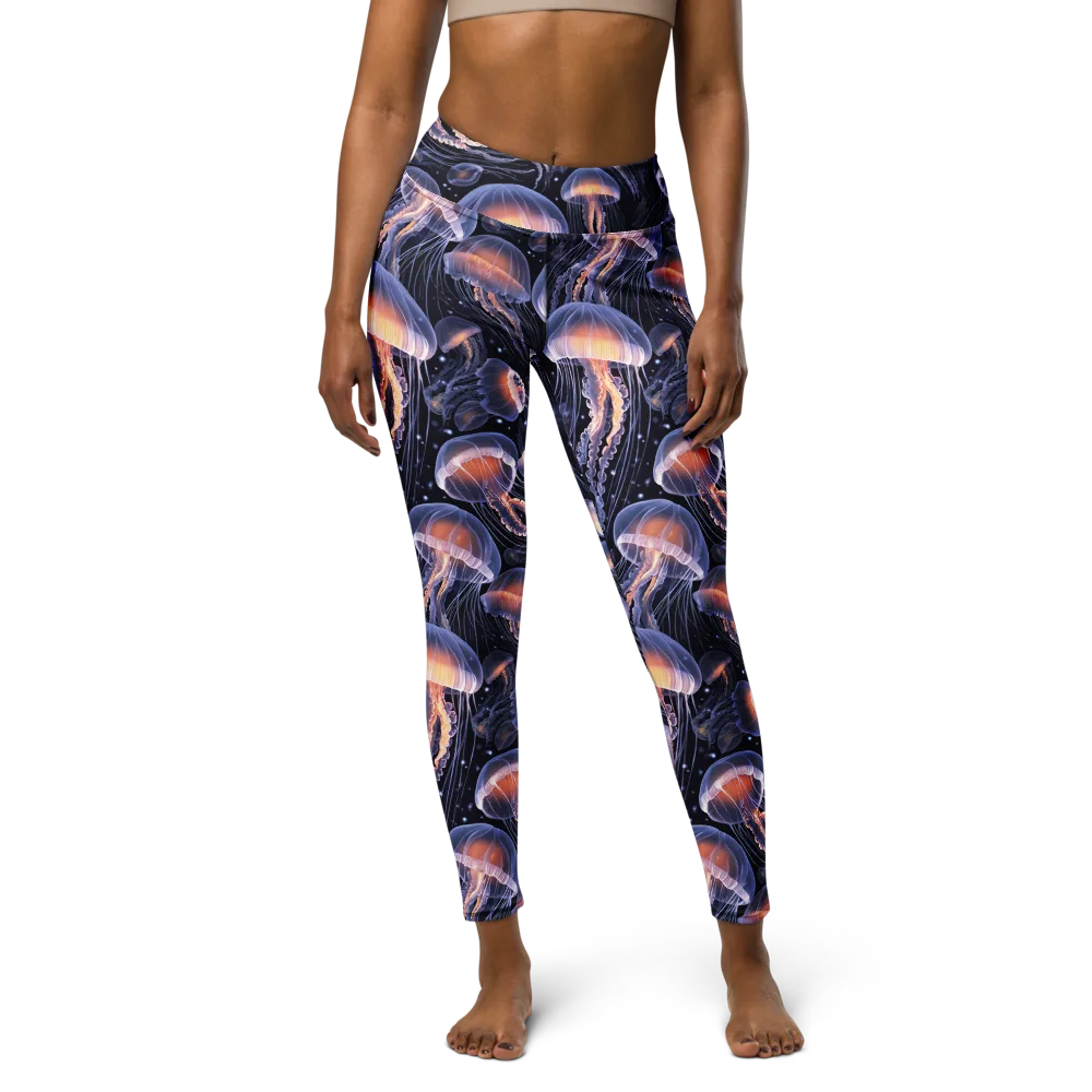 Bioluminescent Ballet on Yoga Leggings — Front