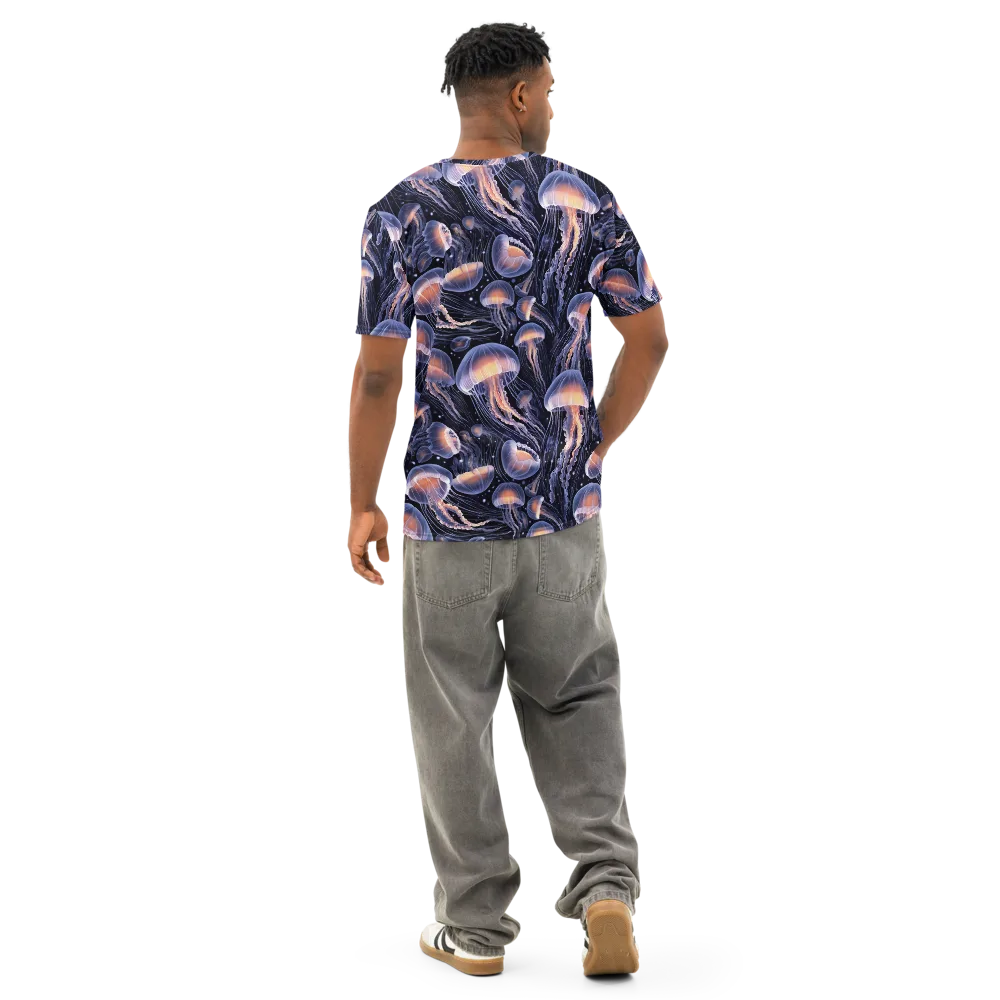 Bioluminescent Ballet on Men's Cotton Crew Neck T-Shirt — Back