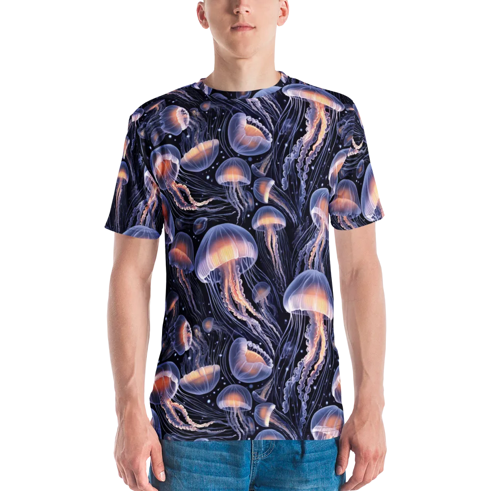Bioluminescent Ballet on Men's Crew Neck T-Shirt — Front